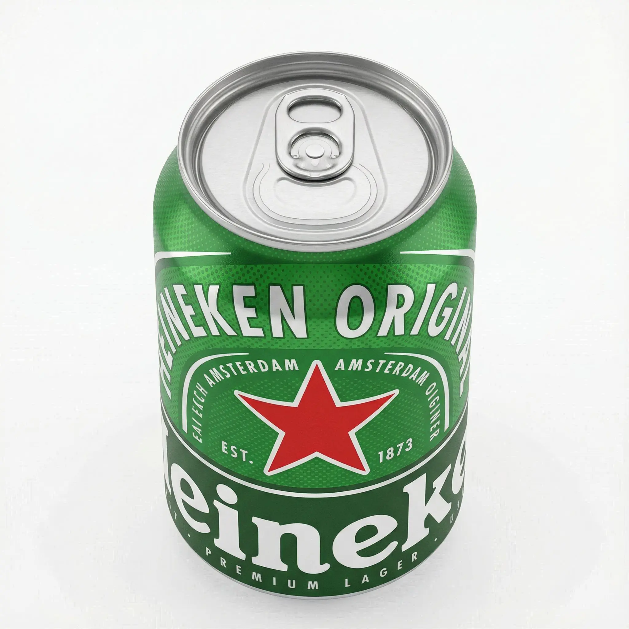 canette Heineken 33cl vue de dessus opercule